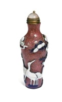 A Chinese Peking overlay glass snuff bottle, circa 1900,