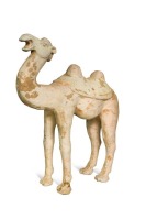 A Chinese terracotta Bactrian camel, Tang Dynasty or later,