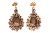 A pair of rose-cut diamond cluster drop earrings; the closed-back teardrop pendants with a cluster of rose-cut diamonds, claw-set within a frame of graduated rose-cut diamonds, on a later-added surmount featuring a rose-cut diamond in buttercup mount, ear - 2