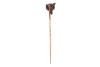 A Victorian gem-set fox stick pin, composed of a fox&rsquo;s head set with rose-cut diamonds, with ruby cabochon eyes, in bicolour metal, leading to a yellow metal pin surface tested as 18ct, in a fitted box; 1.3 grams Please note: Unless otherwise stated, lots - 3