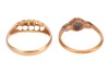 Two rings; comprising an early 20th century sapphire and diamond-set ring, in a bi-colour metal mount marked &lsquo;18ct and Plat&rsquo;, size K1/2, together with another early 20th century diamond-set ring, with one stone deficit, in an 18ct gold mount, hallmarked B - 3