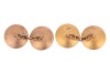 A pair of mother-of-pearl cufflinks, of circular form, each set with an engraved mother-of-pearl panel, centred with a split pearl accent, within a white enamelled frame, in yellow metal surface testing as 14ct, panel measures 1.3 cm across, 4.1 grams. Pl - 2