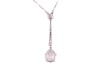 A French Belle &Eacute;poque old-cut diamond lavalier necklace, with an estimated total diamond weight of 2.50ct, consisting of a pear-shaped old-cut diamond in claw-setting, suspending from a tapered and articulated bar with millgrain details set with a row of - 4
