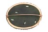 A mottled dark green nephrite jade panel brooch, the oval plaque carved with a sinuous dragon in cloud scrolls, in a plain 9ct yellow gold brooch frame, hallmarked for London 1975, 45mm x 33mm, 13.3g gross. - 2
