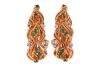 An emerald and diamond parure; comprising a necklace, a bracelet, a pair of earrings and a cocktail ring; of textured and braided design, embellished with lines of graduated circular-cut emeralds, and round brilliant-cut diamond clusters; the collar neckl - 8