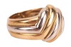 A two-tone dress ring in 18ct gold, of diagonally fluted design, bearing British import marks, size N, 8.8 grams. - 3