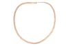 A tri-coloured braided necklace, consisting of three intertwined herringbone chains with patterned textures, completed with a lobster clasp, Italian marks for 18ct, overall length 42.0 cm, 12.4 grams.