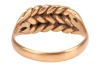 A braided ring in 18ct yellow gold, of woven design leading to tapering shank, London 1919, size S&frac12;, 5.4 grams. - 3