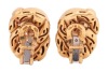 A pair of double knot earrings, measuring approximately 22mm x 16mm, with post fittings and ear clips to the reverse, with Italian marks for 18ct; 18.9 grams - 2