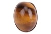 A tiger's eye pinky ring, featuring a large tiger's eye high dome cabochon, measuring 20.7 x 16.6 x 10.3 mm, in a collet to a wide tapering flat shank, yellow metal marked 'K14', size E, 12.8 grams. - 2