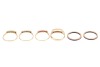 A small group of rings comprising three matching seven-stone rings, each channel-set with calibre-cut gemstones including rubies, emeralds and sapphires, to yellow metal mounts surface tested as 14ct, size U, together with an interchangeable gem-set outer - 2