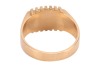 A signet ring with parallel ridged decoration, to a tapering flat shank stamped '18ct', size Z, 15.53 grams. - 4