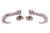 A pair of diamond-set semi-hoop earrings, comprising bezel-set round brilliant diamonds at the surmounts, each with an estimated carat weight of 0.25ct, fixed to a curved row of claw-set diamonds, graduated in size, in 18ct white gold mounts, with post fi - 2