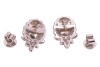 A pair of jadeite and diamond-set cluster earrings, of foliate design, centrally-set with a round jadeite cabochon, surrounded by round brilliant diamonds, in an unmarked white metal mount, surface tested as 18ct, with post fittings to the reverse and but - 2