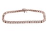 A diamond line bracelet, comprising fifty-two round brilliant-cut diamonds, each measuring approximately 2.8mm x 1.7mm, with an estimated total carat weight of 4.16ct, each stone in a four claw setting and connected by articulated links, bracelet measurin