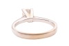 A diamond solitaire ring, consisting of a round brilliant-cut diamond with an estimated weight of 0.35ct, mounted in a high-profile claw setting, between tapered shoulders, in unmarked white metal surface testing as 14ct, size J, 3.0 grams. Please note: U - 3