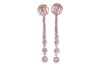A pair of diamond-set drop earrings, of tapering design, each claw-set with thirteen graduated round brilliant diamonds, in 18ct white gold mounts, with post fittings and earring backs to the reverse; 2.6 grams - 2