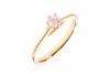 A diamond solitaire ring, composed of a round brilliant-cut diamond, with an estimated carat weight of 0.20ct, in a six-prong setting, with tapered shoulders leading to a D-profile shank, in unmarked yellow metal surface tested as 18ct, size N1/2; 1.9 gra