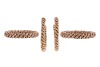 A pair of hoop earrings and matching rings; the hoop earrings of twisted chain design, with ear post and butterfly fittings, unmarked yellow metal surface testing as 9ct, 2.7 cm drop; together with two matching rings of conforming design, size P; total we