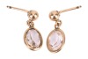 A gem-set fringe necklace with matching earrings, composed of twenty-one oval-cut paste, bezel-set and suspended from a figure-of-eight link chain, in yellow metal marked &lsquo;750&rsquo;, together with a pair of paste-set drop earrings, with no earring backs; 11.0 - 3