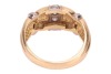 A diamond-set dress ring, of tapered and fluted design, with three decorative bands of round brilliant-cut diamonds, estimated total weight 0.20ct, in two-toned metal stamped '18ct', size N, 6.51 grams. - 4