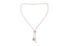 A double pearl lariat necklace, composed of pocorn link chain, with two cultured pearls at each terminal, of cream and grey body colour, measuring approximately 12.2mm each, set beneath a diamond-set stylised heart motif, in white metal marked &lsquo;18K&rsquo;, with - 2