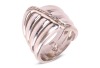 A diamond-set coil ring, by Maria Grazia Cassetti, centrally embellished with an applied zig-zag motif encrusted with diamond accents, white metal signed and bearing Italian assay marks '750' and registration marks, 1.5 cm wide, size Q, 19.7 grams.