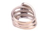 A diamond-set coil ring, by Maria Grazia Cassetti, centrally embellished with an applied zig-zag motif encrusted with diamond accents, white metal signed and bearing Italian assay marks '750' and registration marks, 1.5 cm wide, size Q, 19.7 grams. - 3