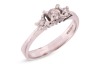 A diamond-set half-hoop ring in 14ct white gold, with an estimated total diamond weight of 0.40ct, comprising three graduated round brilliant-cut diamonds, in claw settings to a tapering shank, Sheffield hallmarks, size R, 3.5 grams.