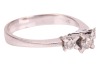 A diamond-set half-hoop ring in 14ct white gold, with an estimated total diamond weight of 0.40ct, comprising three graduated round brilliant-cut diamonds, in claw settings to a tapering shank, Sheffield hallmarks, size R, 3.5 grams. - 4