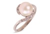 A cultured pearl solitaire ring, the cultured pearl measuring approximately 8.3mm, with diamond-set crossover-style shoulders, to a white metal mount, marks rubbed, surface tested as 18ct, size P1/2; 3.7 grams Please note: Unless otherwise stated, lots ha