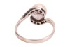 A cultured pearl solitaire ring, the cultured pearl measuring approximately 8.3mm, with diamond-set crossover-style shoulders, to a white metal mount, marks rubbed, surface tested as 18ct, size P1/2; 3.7 grams Please note: Unless otherwise stated, lots ha - 5
