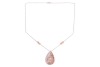 A diamond-set drop pendant, comprising a pear-shaped domed pendant, partly pierced with foliate-style motifs and pav&eacute;-set with round brilliant-cut diamonds, with beaded detail to one side, leading to a trace link chain, with additional diamond-set figure- - 2