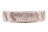 A diamond-set band, featuring a gypsy-set round brilliant diamond with an estimated carat weight of 0.05ct, to a white metal band with ridged design, marked &lsquo;P950&rsquo;, size P1/2; 6.0 grams - 2