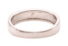 A diamond-set band, featuring a gypsy-set round brilliant diamond with an estimated carat weight of 0.05ct, to a white metal band with ridged design, marked &lsquo;P950&rsquo;, size P1/2; 6.0 grams - 4