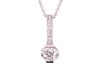 A diamond-set pendant, composed of a round brilliant diamond measuring approximately 5.4mm, with an estimated carat weight of 0.60ct, bezel-set in a hexagon-shaped setting, with a diamond-set surmount, in white metal surface tested as 18ct, to a white met