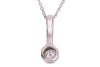 A diamond-set pendant, composed of a round brilliant diamond measuring approximately 5.4mm, with an estimated carat weight of 0.60ct, bezel-set in a hexagon-shaped setting, with a diamond-set surmount, in white metal surface tested as 18ct, to a white met - 2