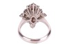 A diamond cluster ring, with an estimated total diamond weight of 2.00ct, the rhombic cluster is composed of a marquise-cut diamond and twelve round brilliant-cut diamonds, set in a wire basket and tapered shoulders, in white metal surface testing as 18ct - 3