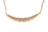 A diamond-set hinged bangle, of interlocking woven design, partly set with round brilliant diamonds, with integrated push bar clasp, marked &lsquo;375&rsquo;, together with a matching necklace, the curved bar of similar design, and leading to a flat link chain, with - 7