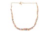 A harlequin beaded necklace, comprising a series of briolette-cut fancy coloured sapphires, connected to a cable link and toggle clasp, in yellow metal stamped '18K', overall length 44.0 cm, 19.9 grams.