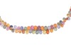 A harlequin beaded necklace, comprising a series of briolette-cut fancy coloured sapphires, connected to a cable link and toggle clasp, in yellow metal stamped '18K', overall length 44.0 cm, 19.9 grams. - 2