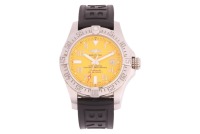 Breitling &ndash; An Avenger II Seawolf Chronometer Reference: A17331 Serial: 1605344 Year: Purchased 1996 Bezel: Uni-Directional Case Material: Stainless Steel Case Diameter: Approximately 45mm Dial: Yellow Numerals: Arabic, Luminous Baton at six and nine o&rsquo;cl