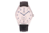TAG Heuer - A Carrera Calibre 6 Heritage Wristwatch Reference: WAS2111 Serial: RAJ1966 Bezel: Smooth Year: Purchased 2014 Case Material: Stainless Steel Case Diameter: Approximately 38mm Dial: Silvered, Scalloped, Sectioned, Blue Sword Hands Numerals: Blu