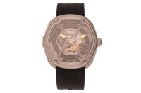 Dietrich &ndash; An Organic Time Wristwatch Reference: OT-3 Serial: 001014757 Year: Contemporary Bezel: Smooth, Screw-Detail Case Material: Brushed Steel Case Diameter: Approximately 45mm x 45mm Dial: Grey Skeleton Dial with Four Layers, Luminous Hands Numerals