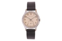 Jaeger-LeCoultre &ndash; A Chrome-Plated Wristwatch Reference: 540359 Serial: 657453 (To Movement) Bezel: Smooth Case Material: Chrome-Plated Base Metal (Worn) Case Diameter: Approximately 32mm Dial: Silvered (Discoloured), Blued Luminous Lozenge Hands Numerals