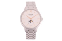 Montblanc &ndash; A Heritage Spirit Moonphase Wristwatch Reference: 7321 Serial: PLBD3ZW1 Year: Contemporary Bezel: Smooth Case Material: Stainless Steel Case Diameter: Approximately 40mm Dial: Silvered, Sunburst, Dauphine Hands Numerals: Baton, Roman at twelve