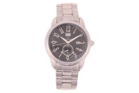 Rovina - A Stainless Steel Wristwatch Reference: 51110G1B Bezel: Smooth Case Material: Stainless Steel Case Diameter: Approximately 40mm Dial: Grey, Basket-Weave Texture, Luminous Pointed Hands Numerals: Arabic Crown: Fluted Movement: TT 73350B Quartz Mov