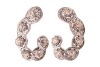 A pair of earrings set with old-cut diamonds, the scalloped hook-shaped mount, each illusion-set with six old-cut diamonds, with an estimated total weight of 2.16ct for the pair, fitted with post and a hinged back, unmarked white metal testing as 9ct, 2.8