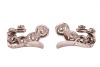 A pair of earrings set with old-cut diamonds, the scalloped hook-shaped mount, each illusion-set with six old-cut diamonds, with an estimated total weight of 2.16ct for the pair, fitted with post and a hinged back, unmarked white metal testing as 9ct, 2.8 - 2
