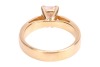 A diamond solitaire ring, featuring a central claw-set princess-cut diamond of estimated 0.44ct, to tapered shoulders leading to a yellow metal ring shank marked &lsquo;750&rsquo;, size H &frac12;, 4.2 grams. - 4